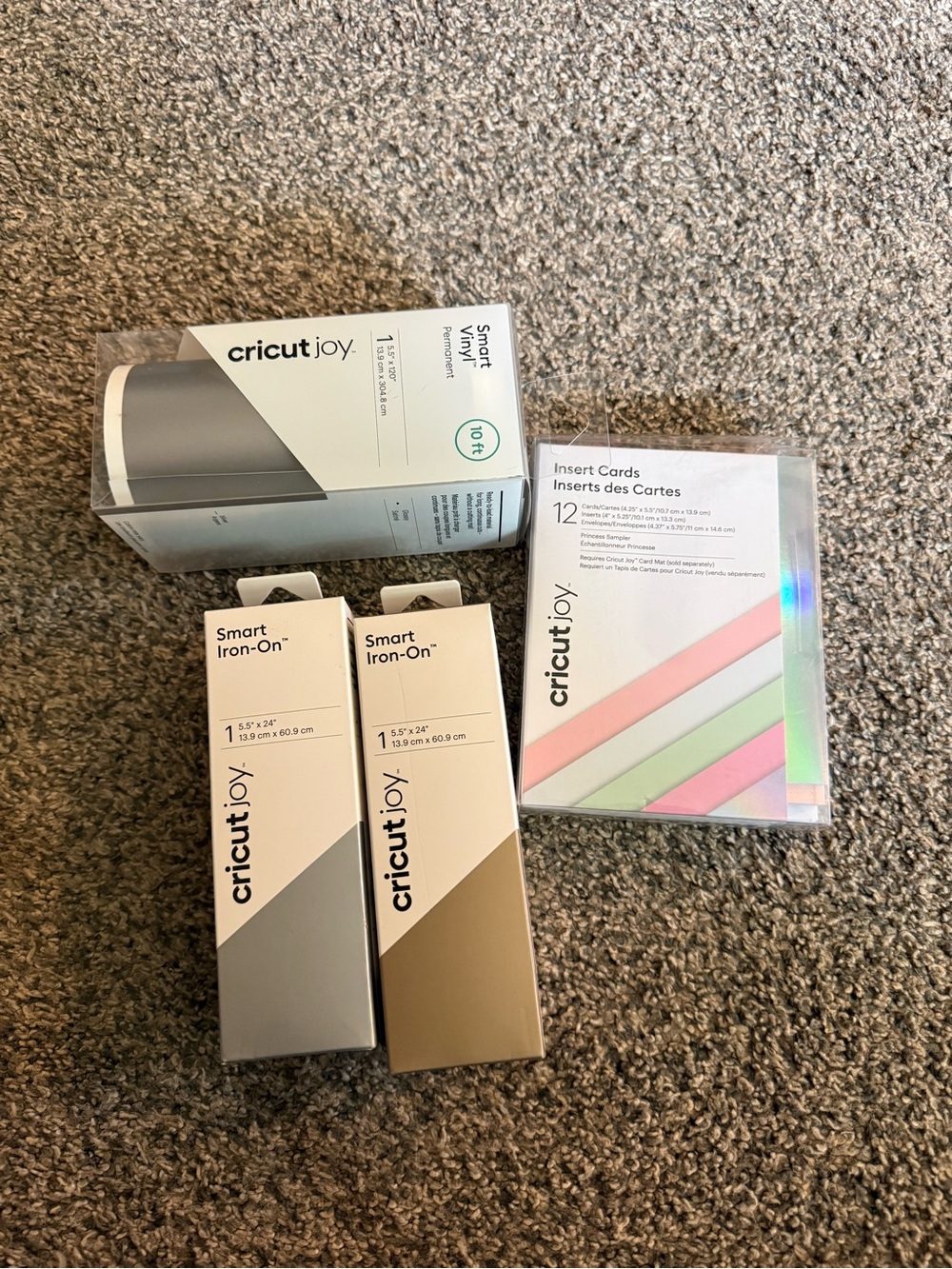 Cricut Smart Iron-On & Insert Cards Bundle - Gray, Gold, Iridescent